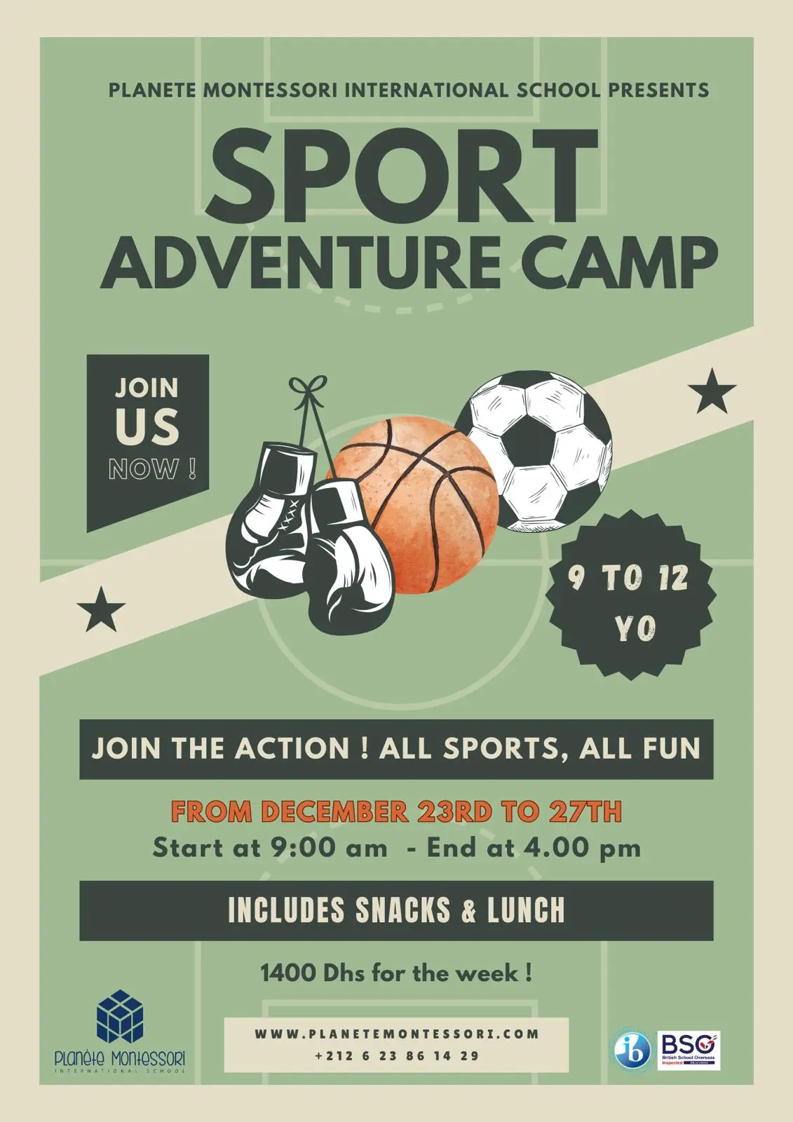 Sport and adventure camp poster