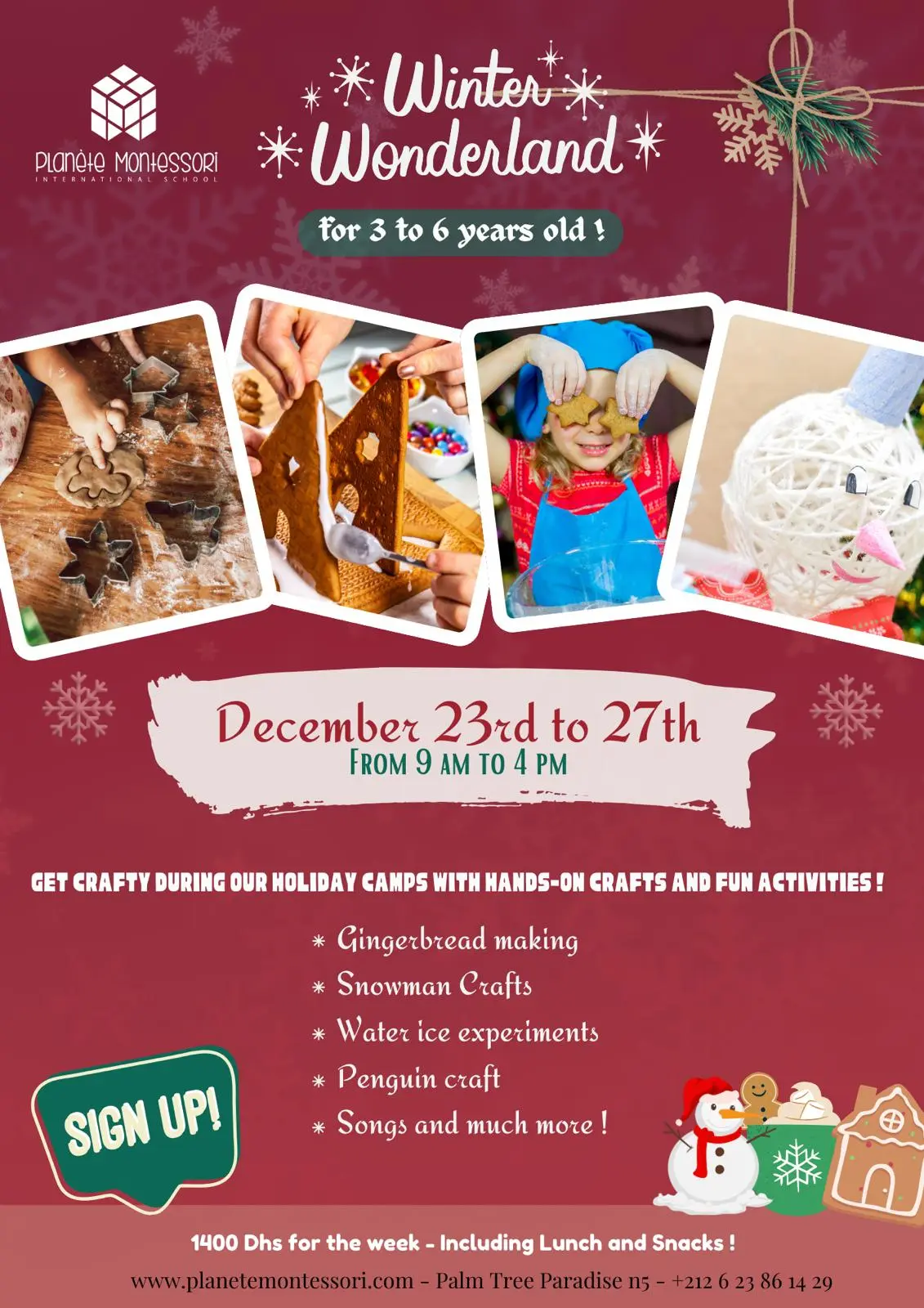 Winter wonderland camp poster