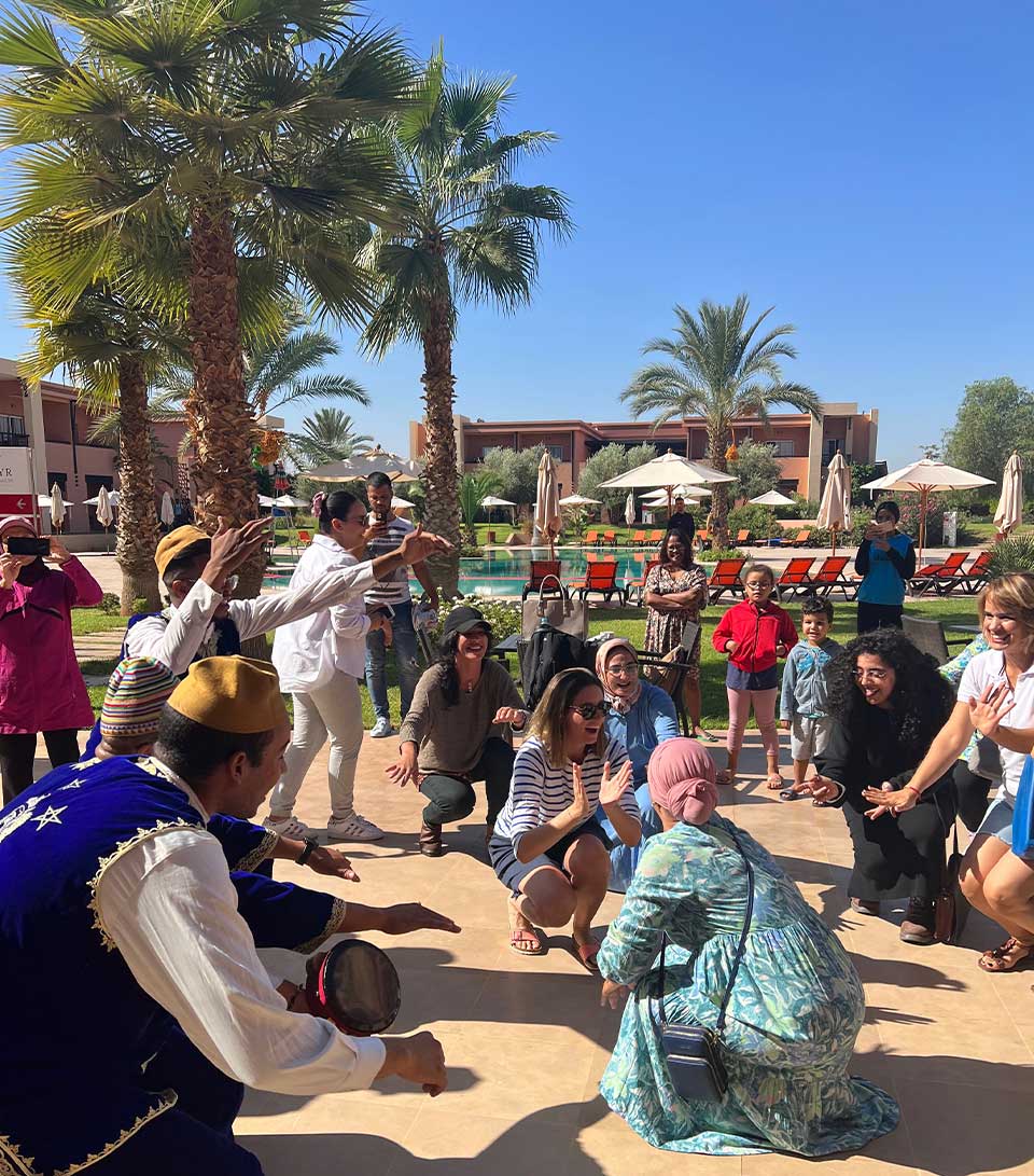 Families and learners at a school gathering